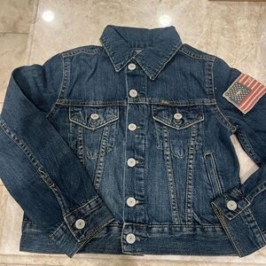 Ralph Lauren Blue Denim Kids Jacket with Flag Patch